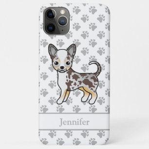 Chocolade Merle Gladharige Chihuahua Hond & Naam Case-Mate iPhone Case