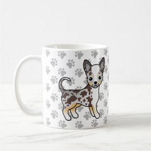 Chocolade Merle Gladharige Chihuahua Hond & Pootje Koffiemok