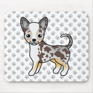 Chocolade Merle Gladharige Chihuahua Hond & Pootje Muismat