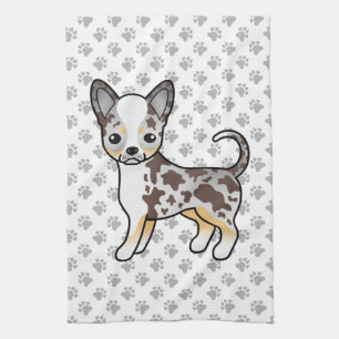 Chocolade Merle Gladharige Chihuahua Hond & Pootje Theedoek