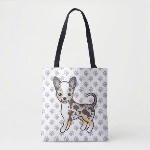 Chocolade Merle Gladharige Chihuahua Hond & Pootje Tote Bag