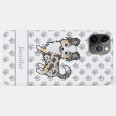 Chocolade Merle Lange Jas Chihuahua Hond & Naam Case-Mate iPhone Case (Achterkant (horizontaal))