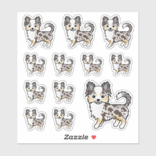 Chocolade Merle Langharige Chihuahua Aardige Honde Sticker