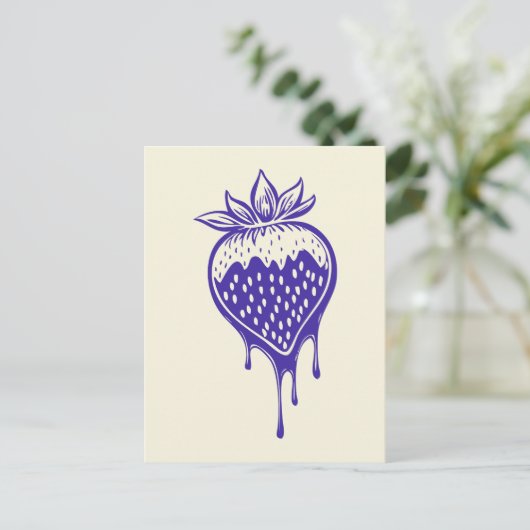 chocolade met aardbei feestdagenkaart (Staand voorkant)