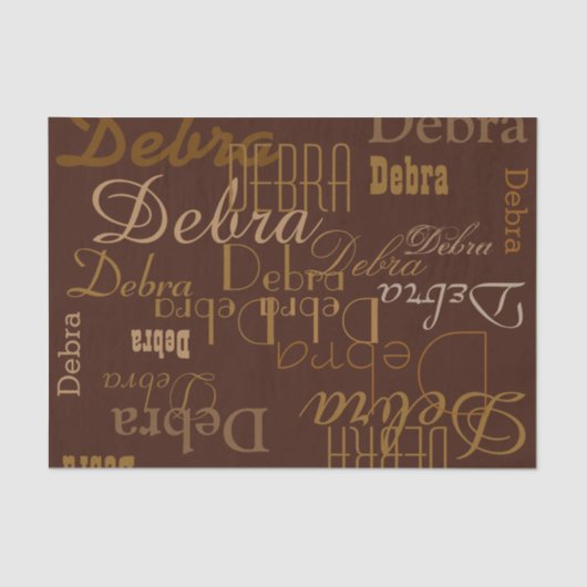 Chocolade met de naam Patroon Tissuepapier (Voorkant)