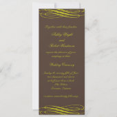 Chocolade met Golden Ribbons Wedding Invitation Kaart (Voorkant)