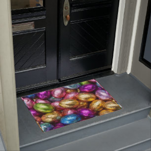 chocolade met kleurstoffen paaseieren deurmat