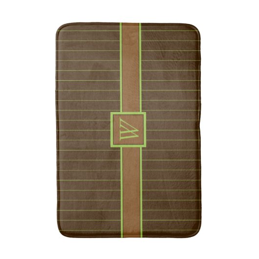 Chocolade met Limoen Pinstripes Bath Mat (Voorkant Verticaal)