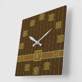 Chocolade met Limoen Pinstripes Clock Vierkante Klok (Hoek)