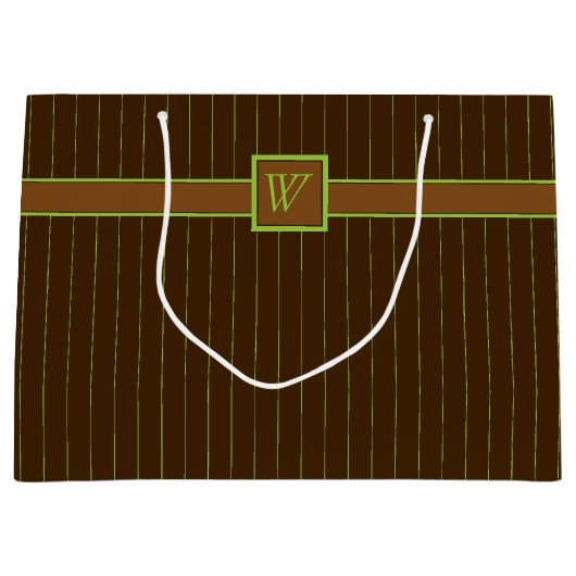 Chocolade met Limoen Pinstripes Gift Bag Large Cadeautasje (Voorkant)