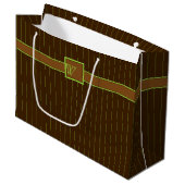 Chocolade met Limoen Pinstripes Gift Bag Large Cadeautasje (Voorkant Gekanteld)
