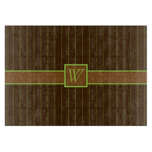 Chocolade met Limoen Pinstripes Glas Snijplank (Voorkant)