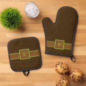 Chocolade met Limoen Pinstripes Ovenwant & Pannenlap Set (Top down)