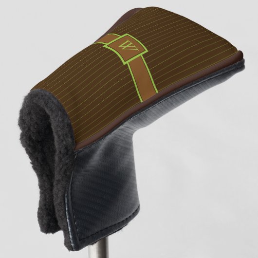 Chocolade met Limoen Pinstripes Putter Hoesje Golfheadcover (3/4 voorkant)