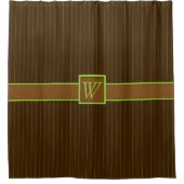 Chocolade met Limoen Pinstripes Shower Curtain Douchegordijn (Voorkant)