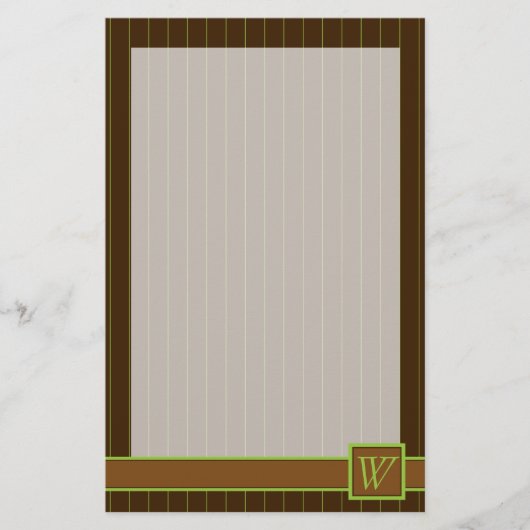 Chocolade met Limoen Pinstripes Stationery Briefpapier (Voorkant)