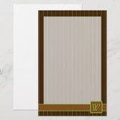 Chocolade met Limoen Pinstripes Stationery Briefpapier (Voorkant / Achterkant)