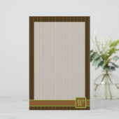 Chocolade met Limoen Pinstripes Stationery Briefpapier (Staand voorkant)