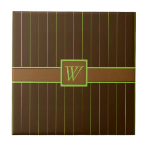 Chocolade met Limoen Pinstripes Tile Tegeltje