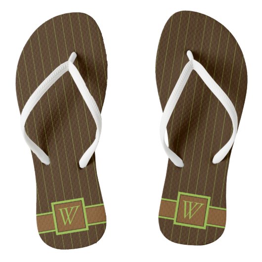 Chocolade met limoenstrepen Flip Flops (Voetbed)