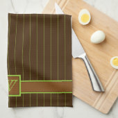 Chocolade met limoenstrepen keukendoek theedoek (Quarter Fold)