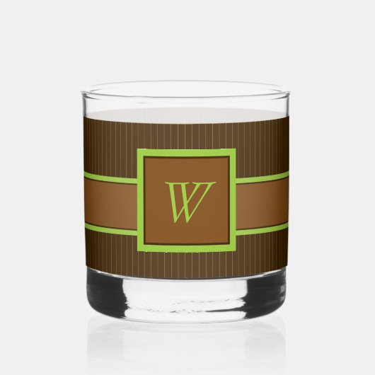 Chocolade met limoenstrepen whisky glas (Voorkant)