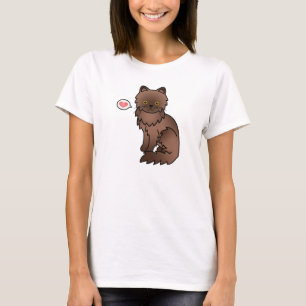 Chocolade Met Oranje Ogen Perzische Kat Liefde T-shirt