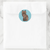 Chocolade Met Oranje Ogen Perzische Kat Ronde Sticker (Tas)