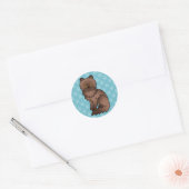 Chocolade Met Oranje Ogen Perzische Kat Ronde Sticker (Envelop)