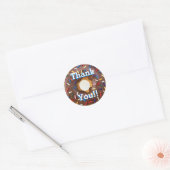 Chocolade met Sprinkles Donut Dank je Ronde Sticker (Envelop)