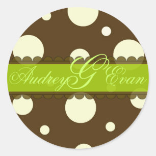 Chocolade met vanille polka dots stickers