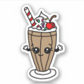 Chocolade Milkshake Cartoon Sticker (Voorkant)