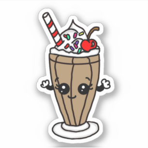 Chocolade Milkshake Cartoon Sticker
