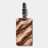 Chocolade Milkshake Marmer Textuur Bagagelabel (Voorkant verticaal)