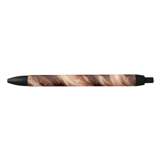 Chocolade Milkshake Marmer Textuur Zwarte Inkt Pen (Voorkant)