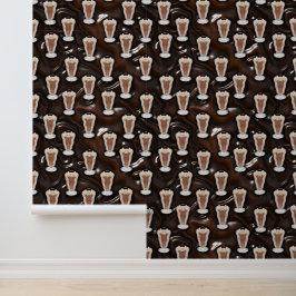 Chocolade Milkshake Patroon Behang