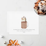 Chocolade Milkshake Sneeuwman Zoet Feestdagenkaart<br><div class="desc">Illustratie van een chocolade milkshake in een metselpotje met slagroom,  warme fudge,  karamel,  chocoladesnippers,  hagelslag,  een kerstkoekje in de vorm van een sneeuwvlok en een marshmallow sneeuwman.  Personaliseer de naam en het jaar.</div>