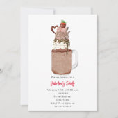 Chocolade Milkshake Valentijns's Party Invite Kaart (Voorkant)