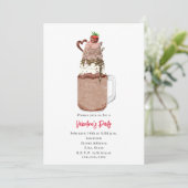 Chocolade Milkshake Valentijns's Party Invite Kaart (Staand voorkant)