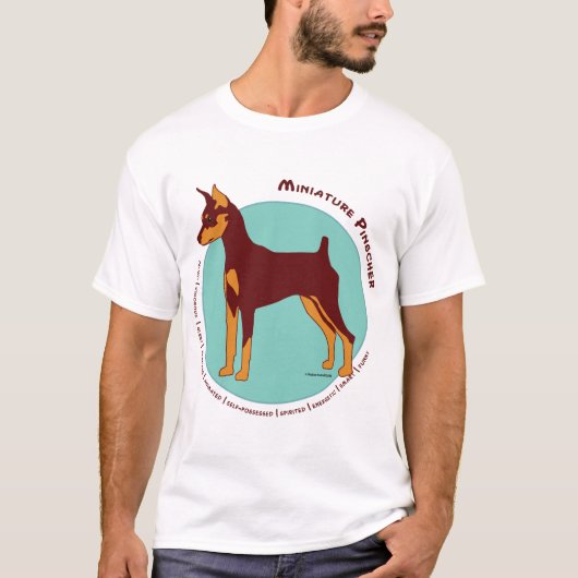 Chocolade Min Pin T-shirt (Voorkant)