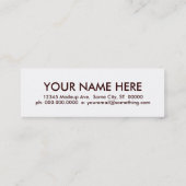 chocolade. mini visitekaartje (Achterkant)