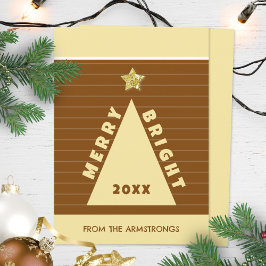 Chocolade Minimalistische Geometrische Kerstboom Feestdagenkaart