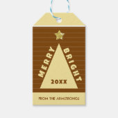 Chocolade Minimalistische Kerstboom Naam Cadeaulabel (Voorkant)