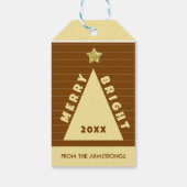 Chocolade Minimalistische Kerstboom Naam Cadeaulabel (Achterkant)