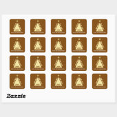 Chocolade Minimalistische Kerstboom Naam Vierkante Sticker (Vel)