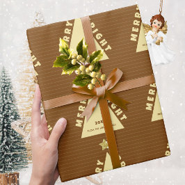 Chocolade Minimalistische Kerstboom Patroon Cadeaupapier