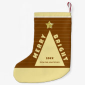 Chocolade Minimalistische Kerstboom Sock Kleine Kerstsok (Achterkant)
