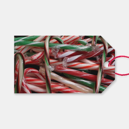 Chocolade Mint Candy Canes Vakantie Feestelijk Cadeaulabel (Voorkant (Horizontaal))