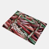 Chocolade Mint Candy Canes Vakantie Feestelijk Deurmat (Schuin)