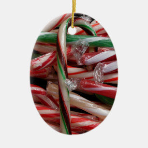 Chocolade Mint Candy Canes Vakantie Feestelijk Keramisch Ornament